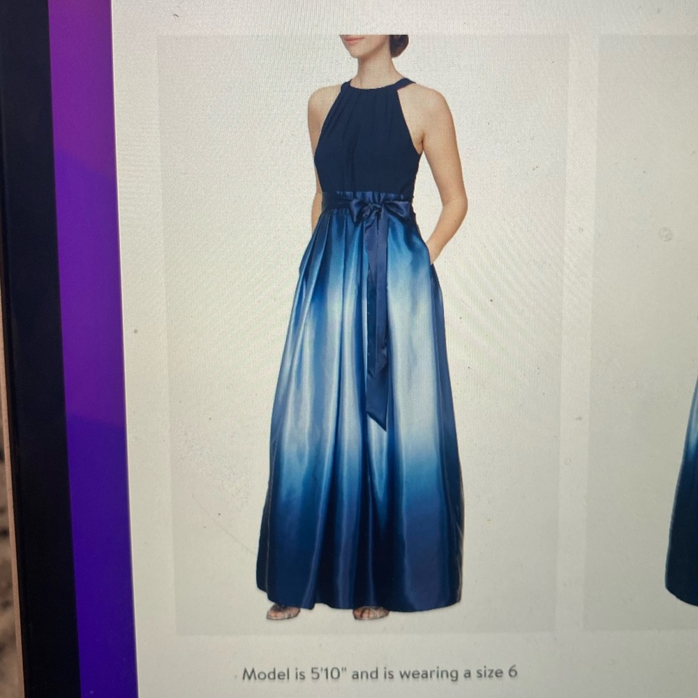 SL Fashions New York Ombré Satin Gown